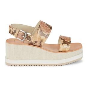 Dolce Vita Idrah Embossed Leather Sandals 8.5 Tan Beige Brown Platform 90s Y2K